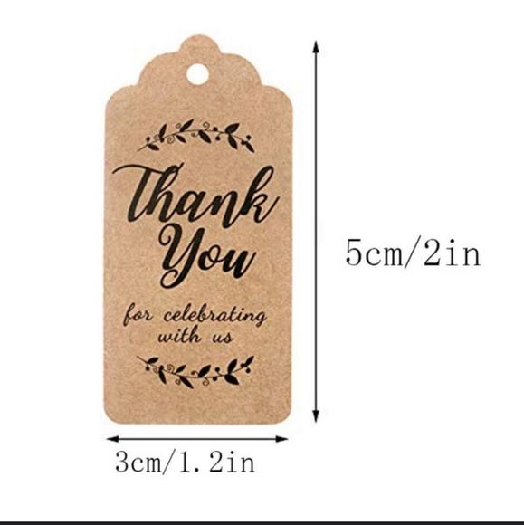 150 Thank you for celebrating with us  brown tags - Picture 4 of 5